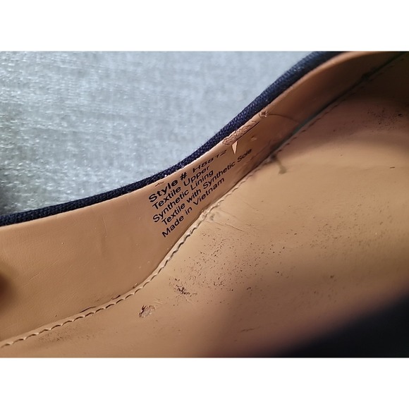 J. Crew Womens Size 9.5 Canvas Espadrilles Wedge Heels Shoes Navy Blue Slip On - Picture 8 of 9